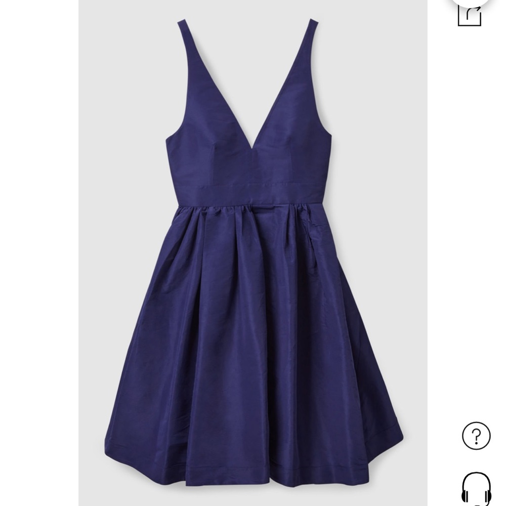 COS Deep Vneck mini dress size 2 blue NWT